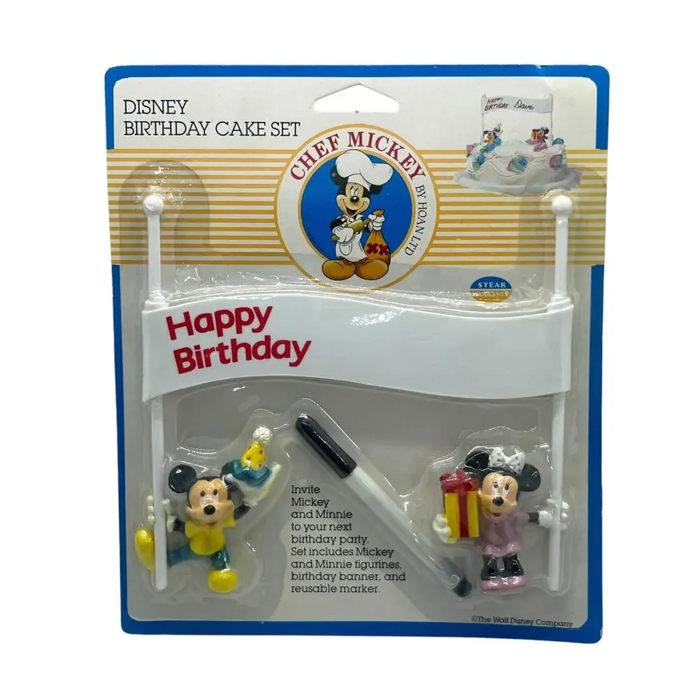 Vintage Disney Chef Mickey Happy Birthday Cake Sign